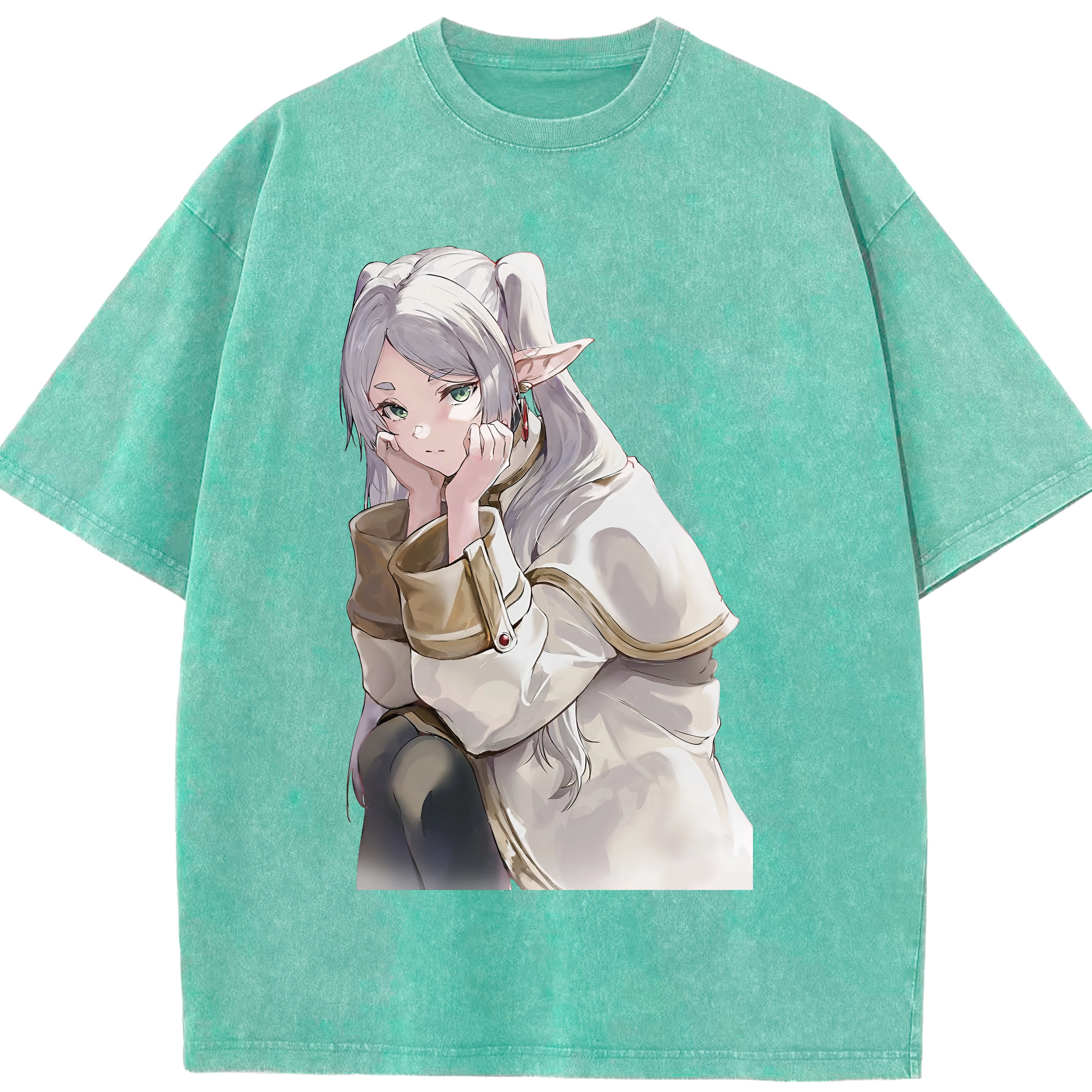 （画像用） 葬送のフリーレン Frieren 綿100% ヴィンテージ風 半袖Tシャツ（フロントプリント）